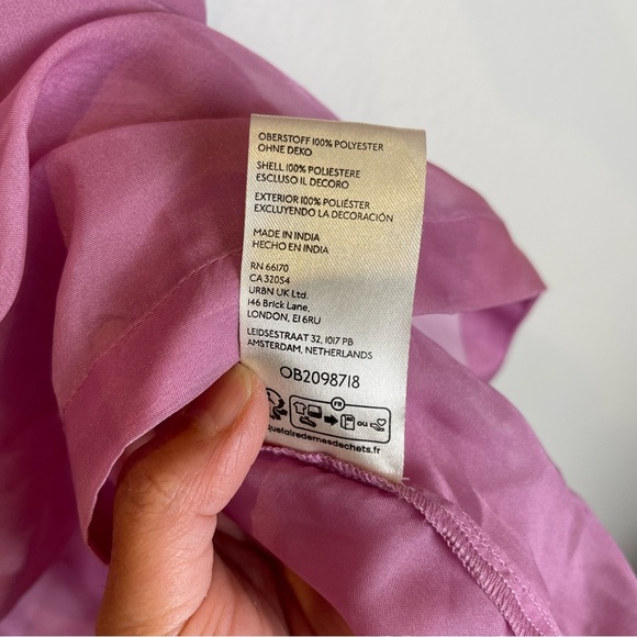 NWT Anthropologie Maeve Rhinestone Smock Sheer Babydoll Bow Top Pink Size XS - Picture 11 of 14